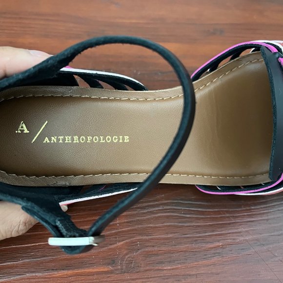 Anthropologie Multicolor Huarache Strap Shoes Size 6 - Picture 8 of 11